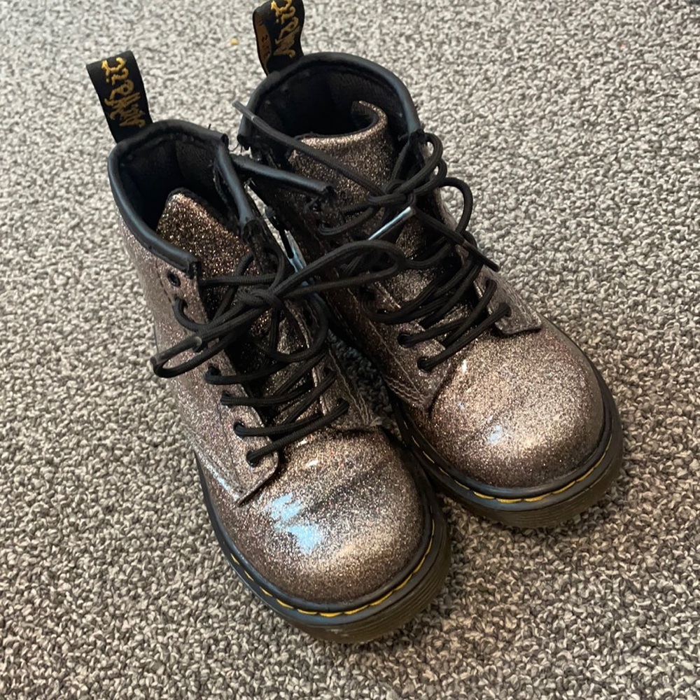 Dr Marten Silver Glitter Boots